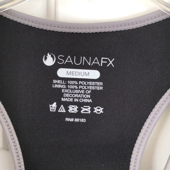 NWOT Women’s neoprene slimming vest.  Size M.  Black with gray trim. By SaunaFX. - Picture 3 of 4